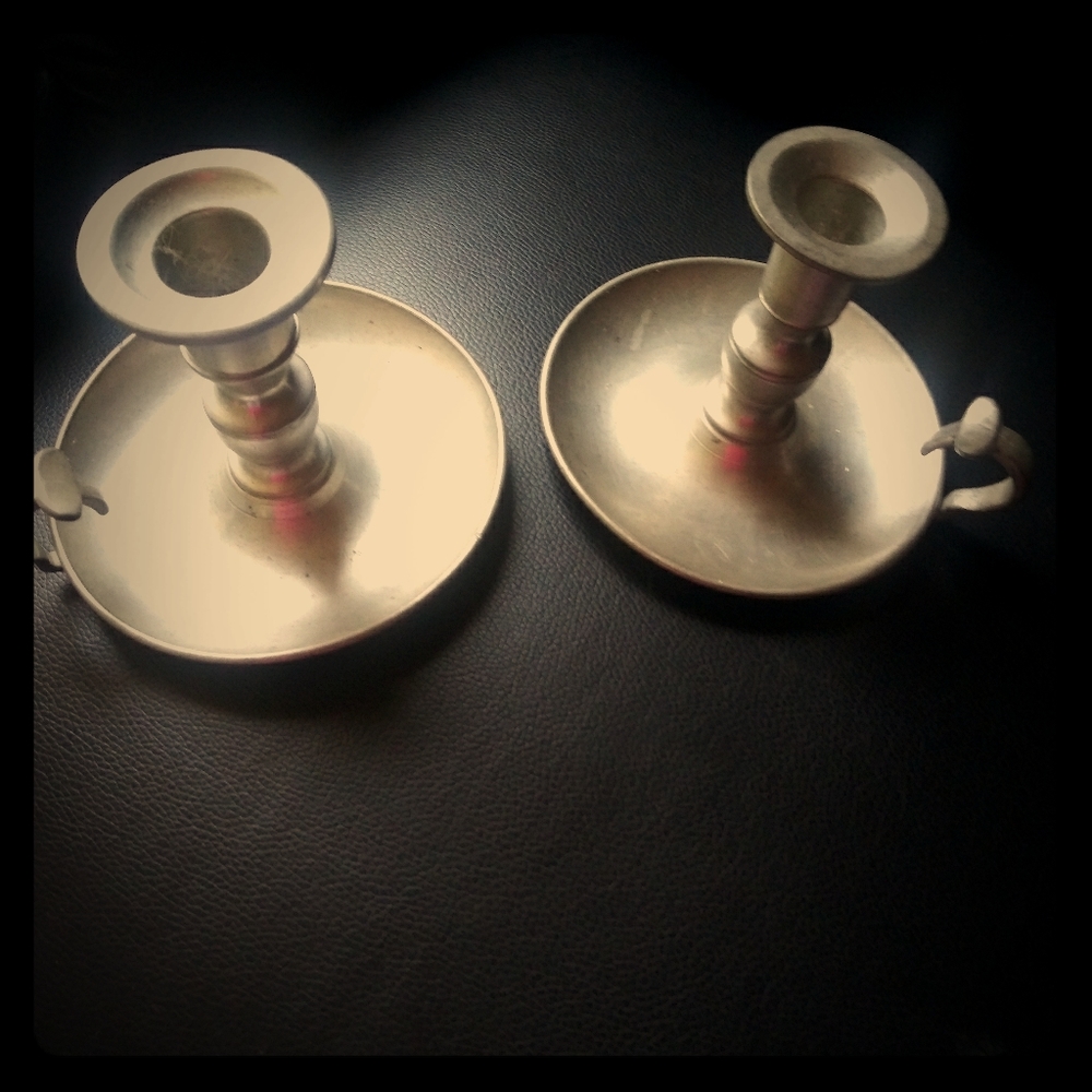 Vintage pewter candlesticks
